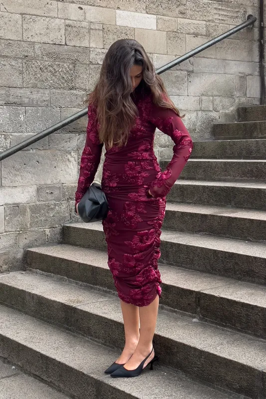 Lavinia L/S Dress Winetasting sold by Noella Fashion