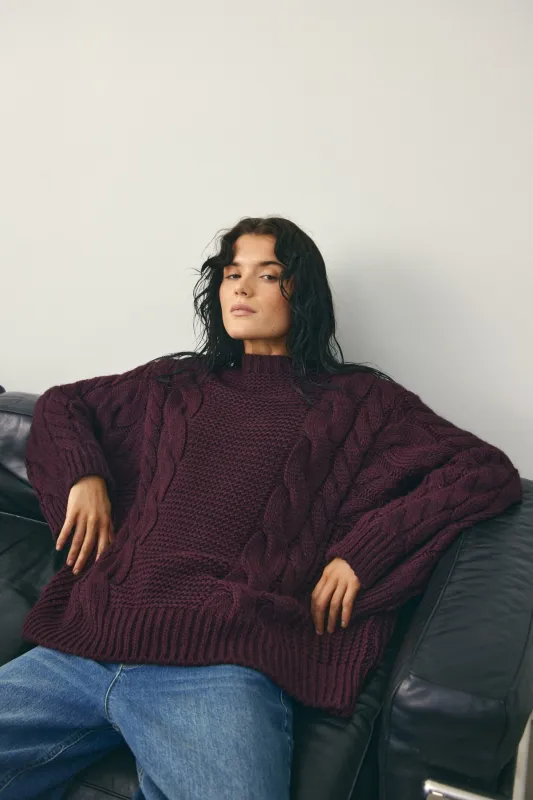Lisbeth Knit Burgundy sold by Noella Fashion