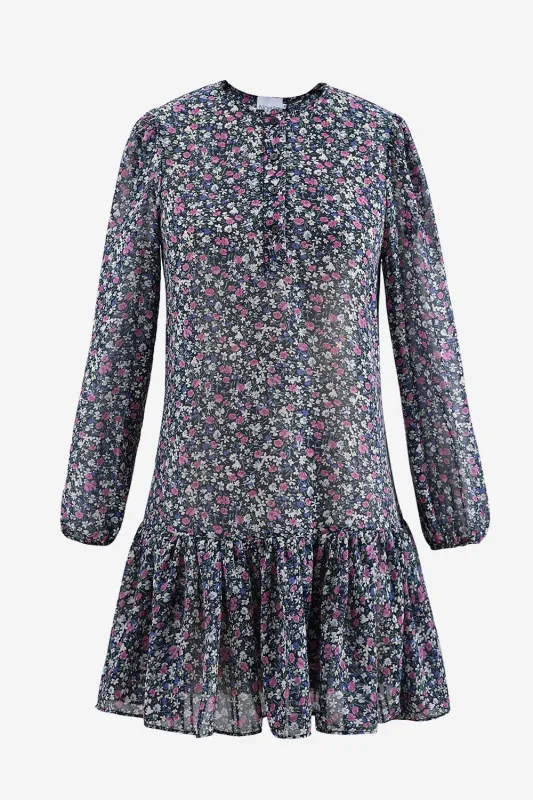 Taven Dress Polyester Pink Flower sold by Noella Fashion