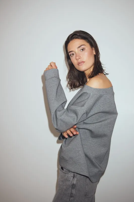 N-Meilani Top Medium Grey Mel. sold by Noella Fashion