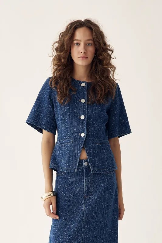 Kasaundra Blazer Blue Wash sold by Noella Fashion