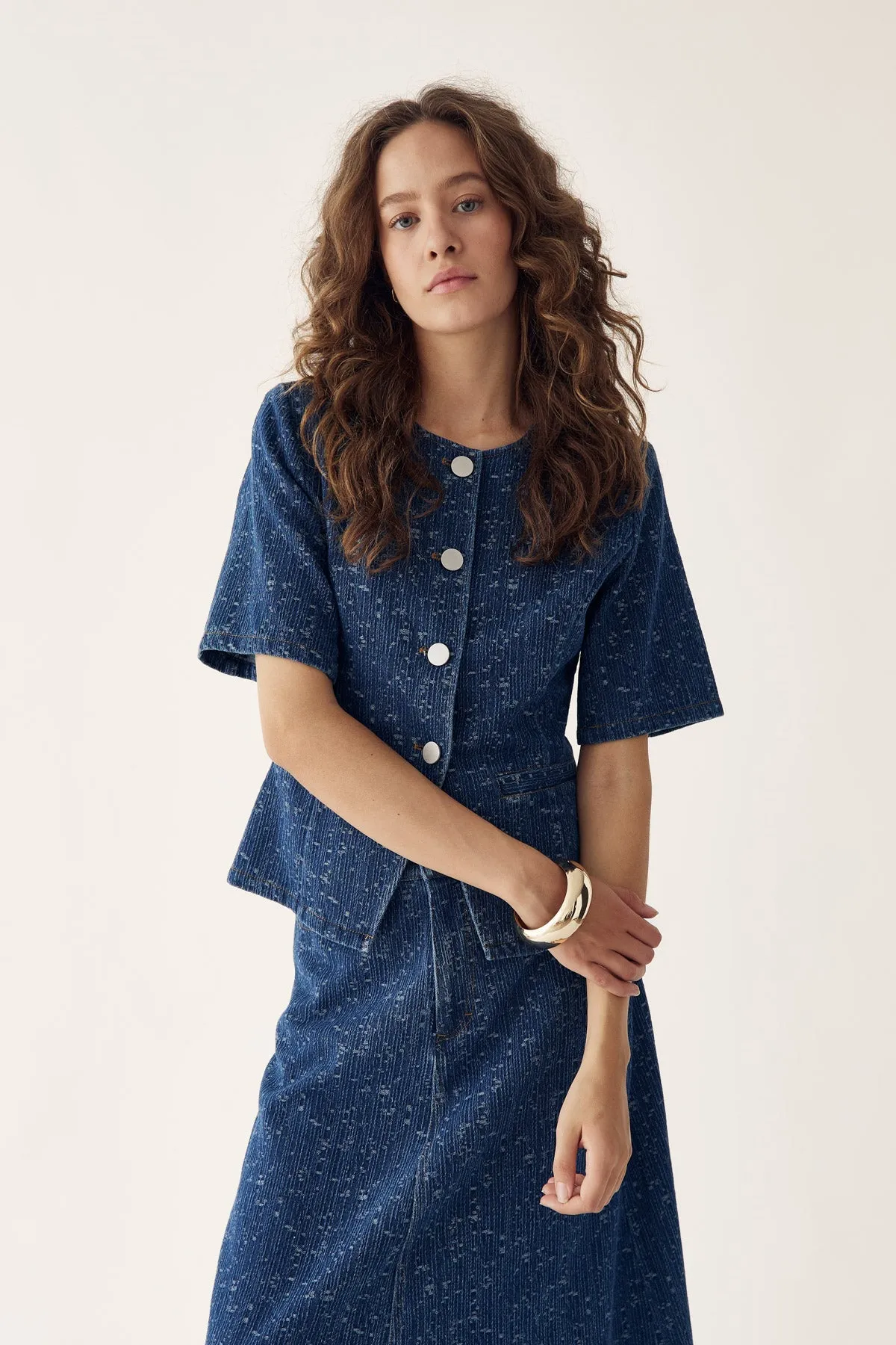 Kasaundra Blazer Blue Wash sold by Noella Fashion product image thumbnail 3