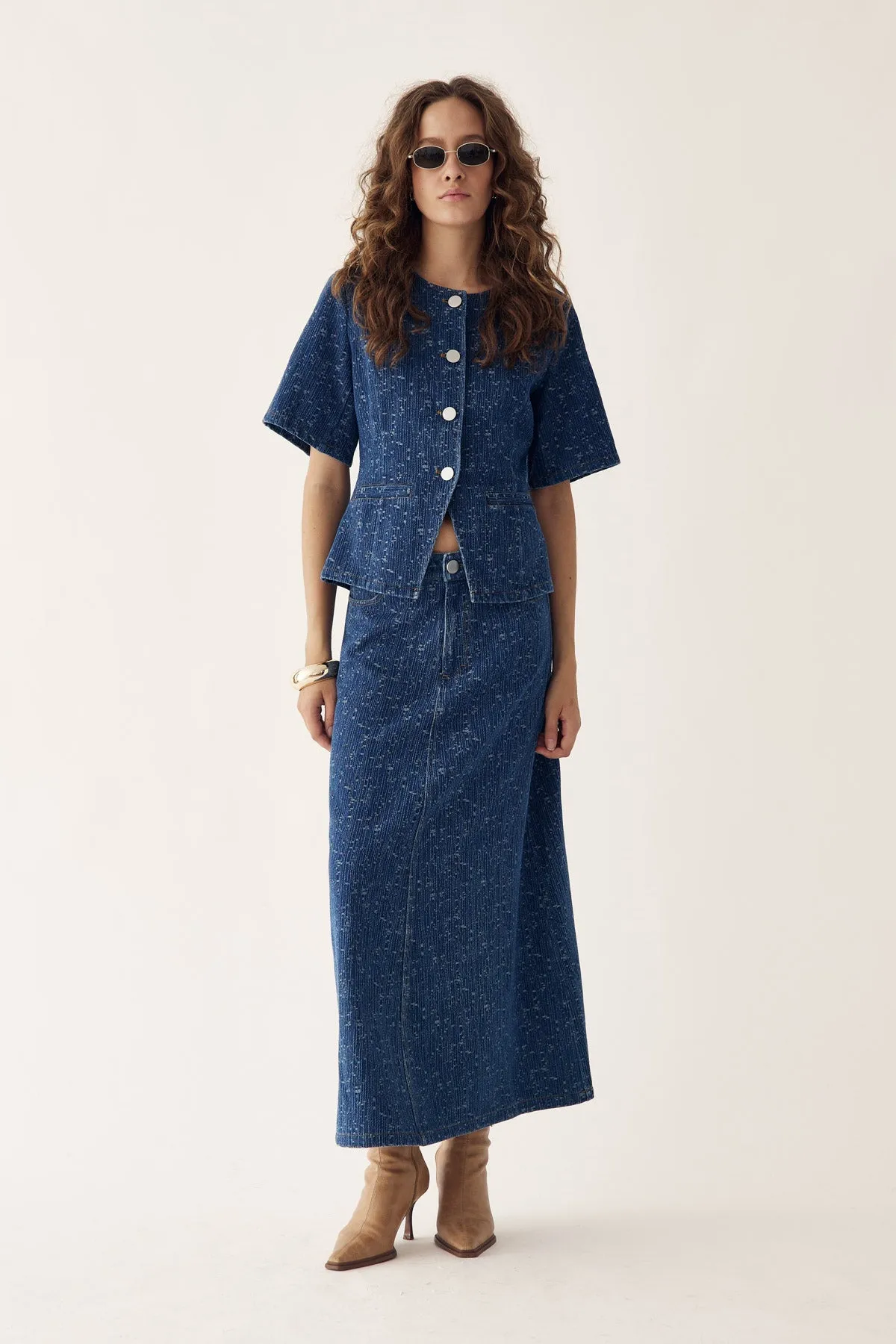 Kasaundra Blazer Blue Wash sold by Noella Fashion product image thumbnail 2