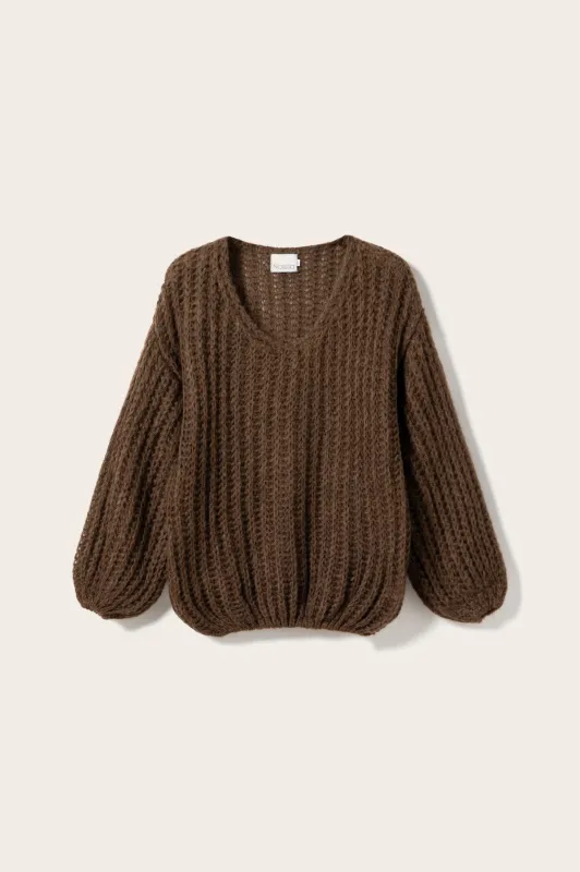 Joseph Knit Sweater Chocolate Melange sold by Noella Fashion