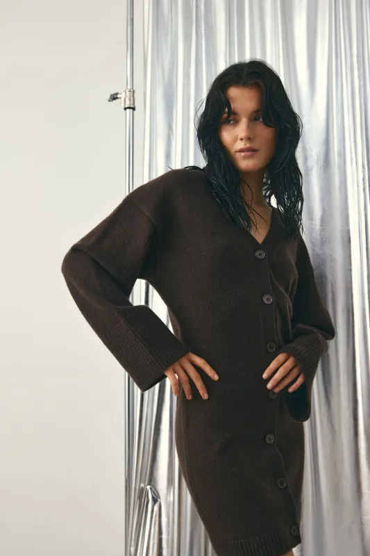 Lenyxanna Knit Dress Chocolate sold by Noella Fashion