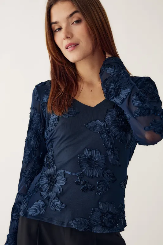 Lucille Top Navy sold by Noella Fashion