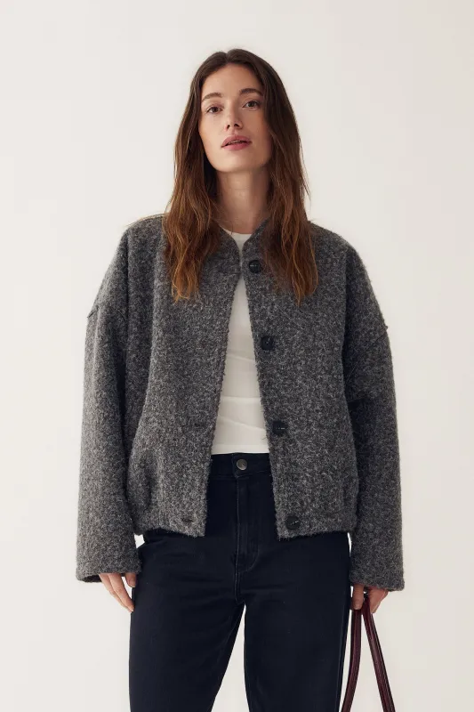 N-Marnie Jacket Dark Grey Melange sold by Noella Fashion