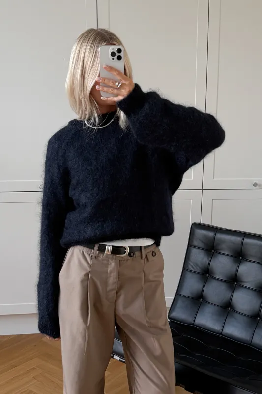 N-Latora Mohair Knit Navy sold by Noella Fashion