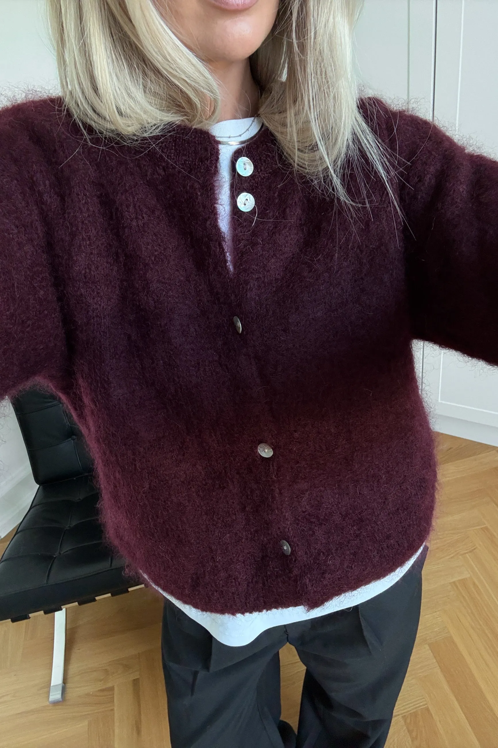 N-Kae Mohair Cardigan Winetasting sold by Noella Fashion product image thumbnail 2