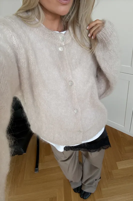 N-Kae Mohair Cardigan Oyster sold by Noella Fashion