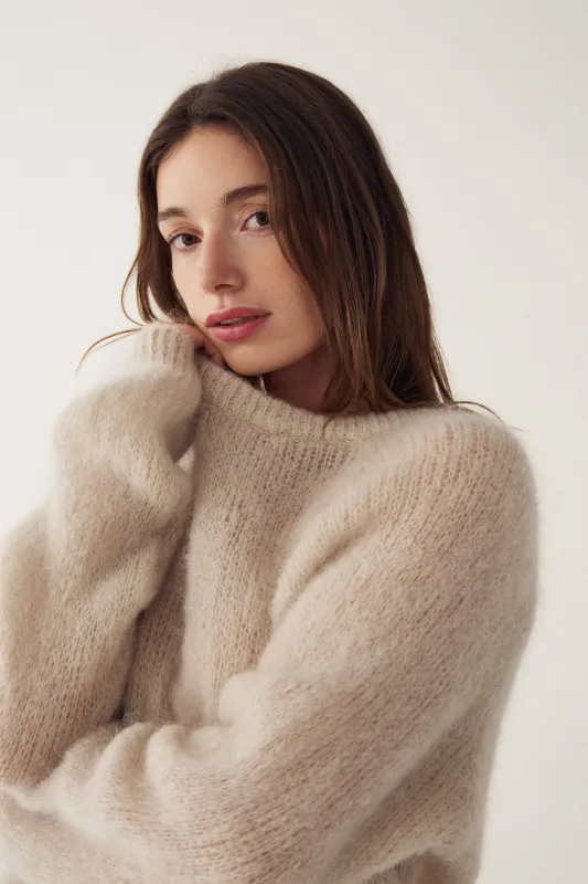 N-Latora Mohair Knit Beige sold by Noella Fashion