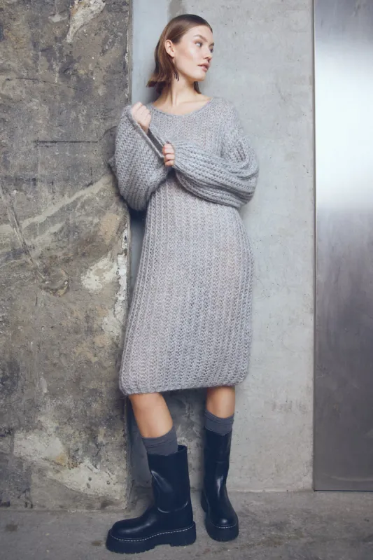 Jasmin Knit Dress Light Grey sold by Noella Fashion