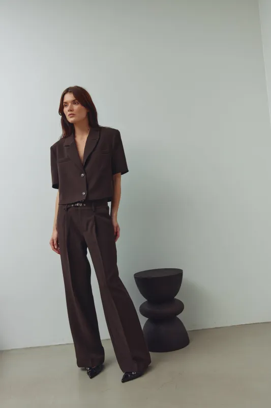 N-Darryl HW Pants Chocolate made by Noella Fashion