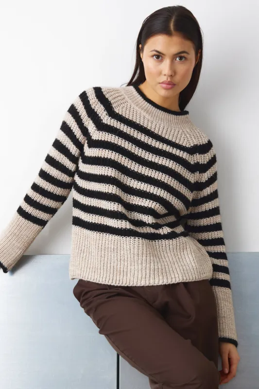 Juliette Knit Black/Sugar Stripe sold by Noella Fashion