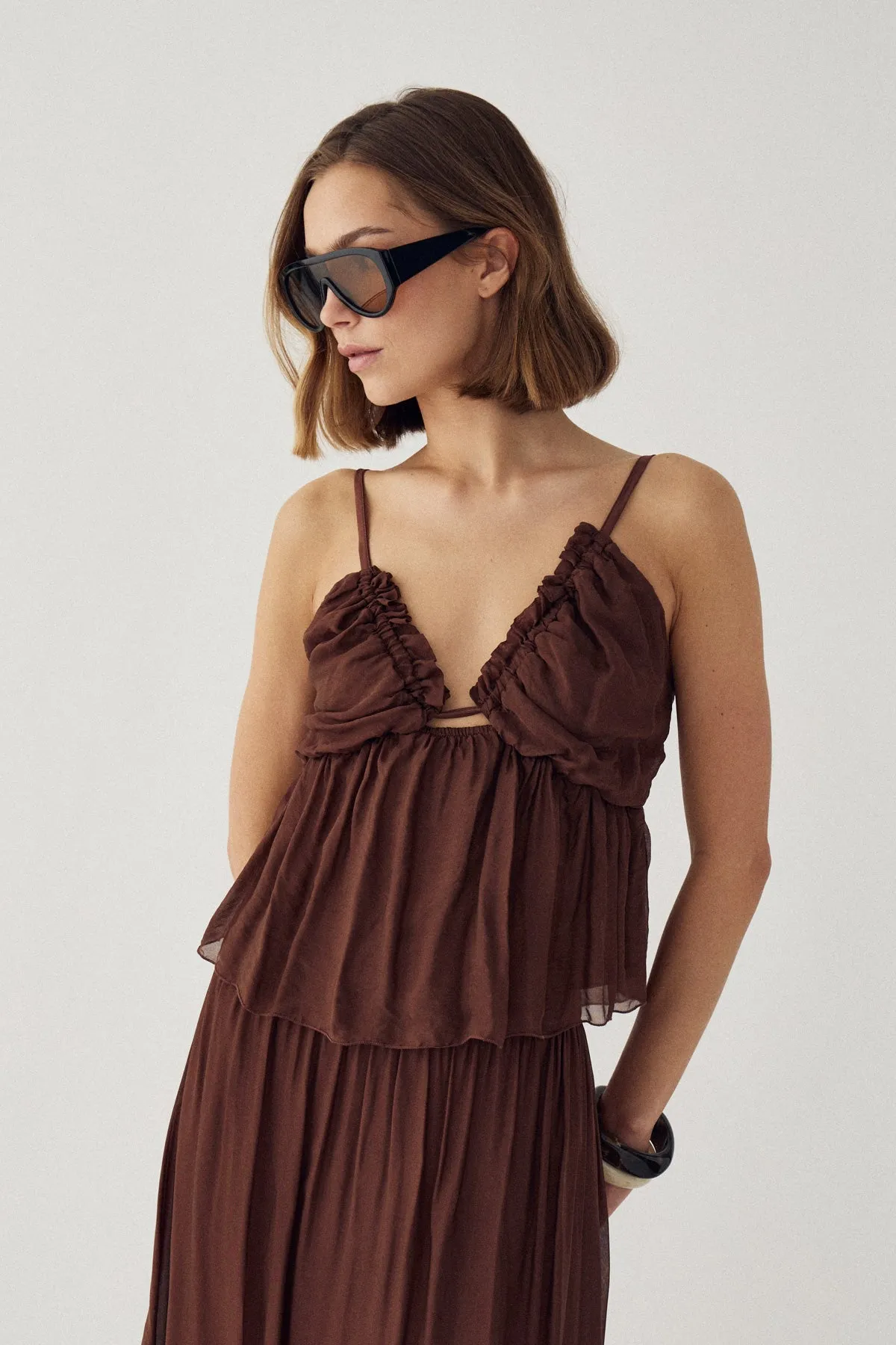 N-Moira Top Chocolate sold by Noella Fashion