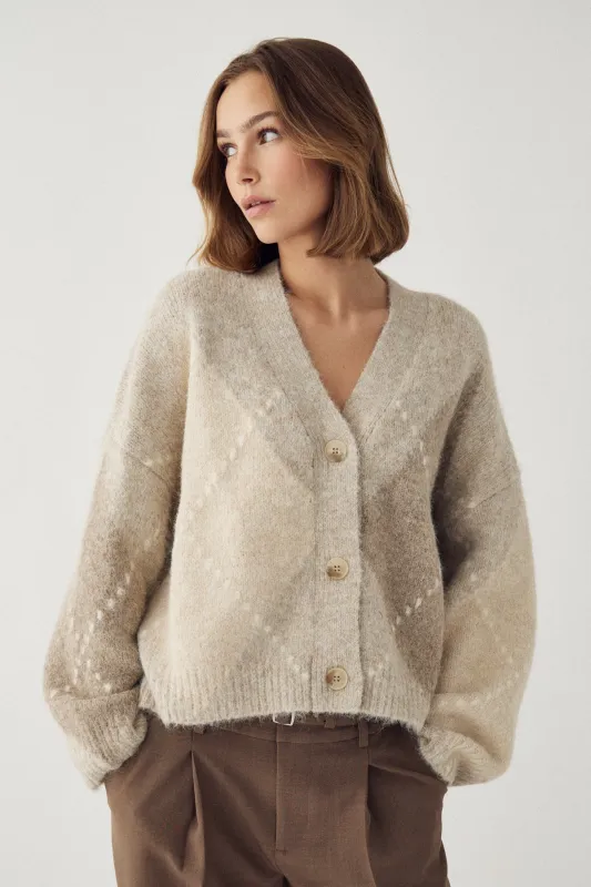 N-Laiana Knit Cardigan Beige Mix made by Noella Fashion