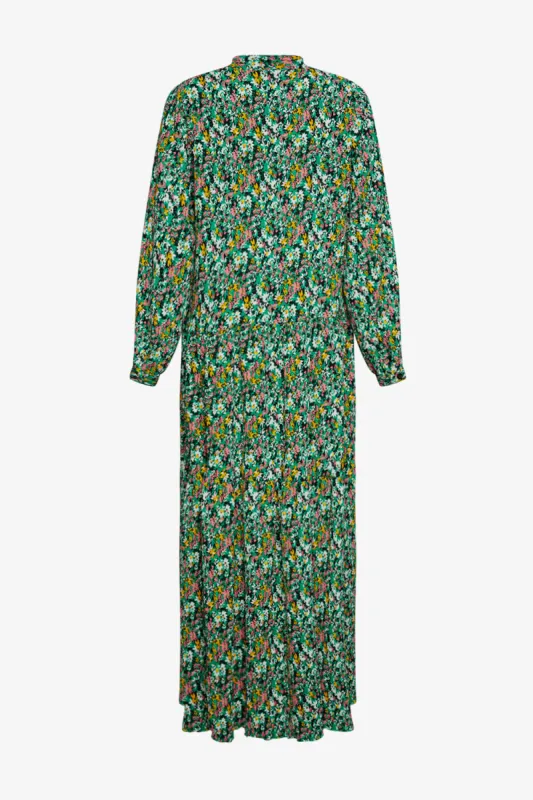 Paulina Long Dress Green Blurry Flower sold by Noella Fashion
