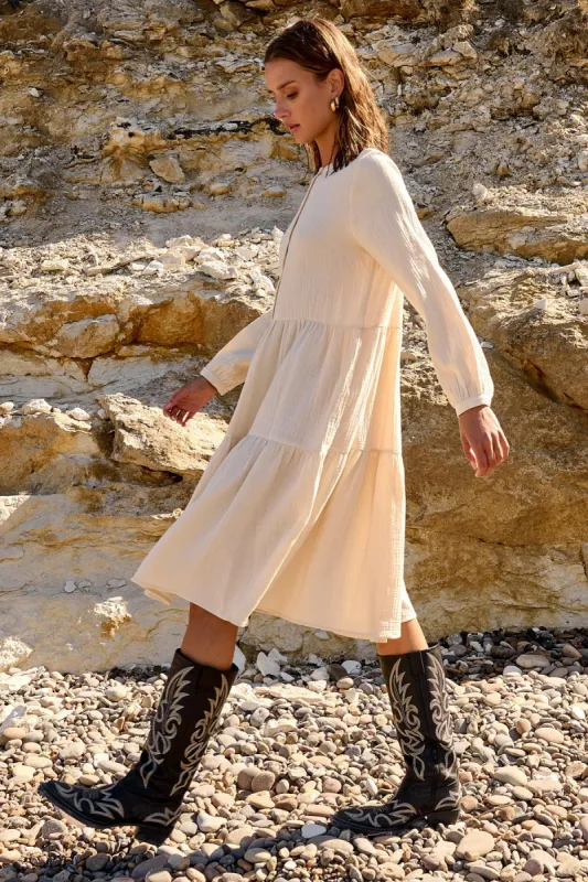 Rain Lipe Dress Sand sold by Noella Fashion