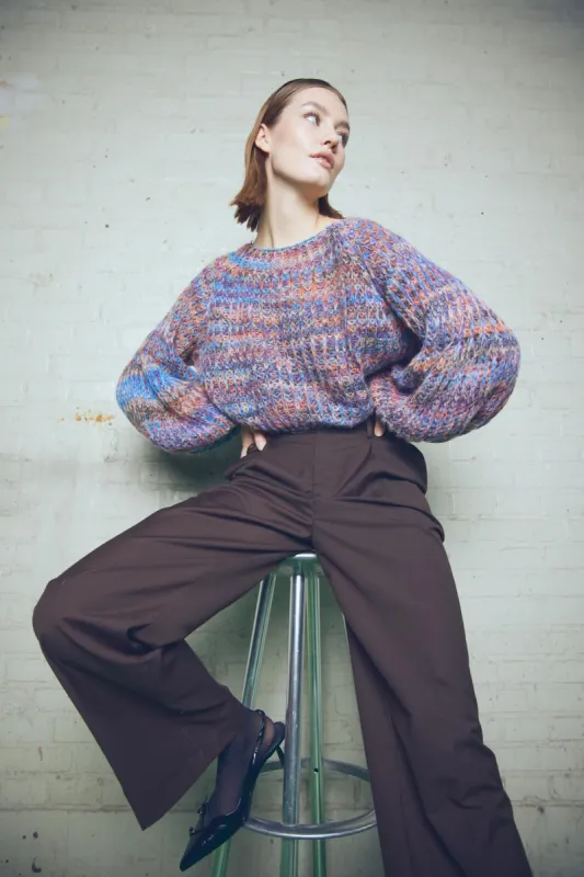 Liana Cropped Knit Blue Combo sold by Noella Fashion