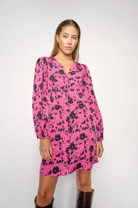 Paris Patty Short Dress Fuchsia Flower sold by Noella Fashion