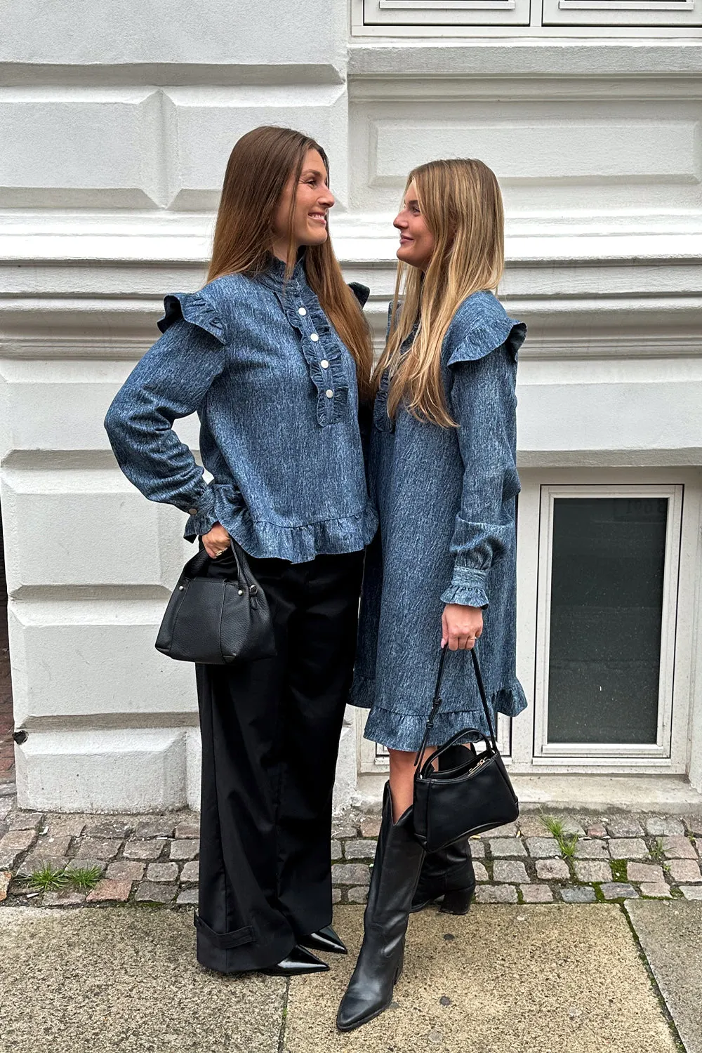 Reno Ruby Ruffle Blouse Blue Snow Wash sold by Noella Fashion product image thumbnail 4