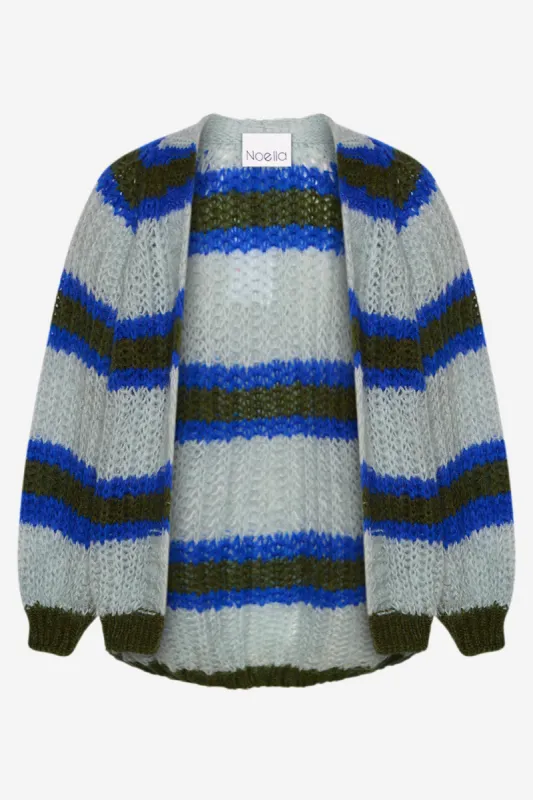 Vera Knit Cardigan Light Blue/Electric Blue/Army sold by Noella Fashion