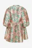 Aya Wrap Dress Green Flower Mix sold by Noella Fashion