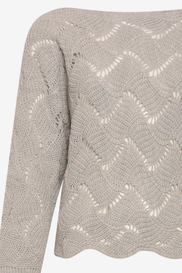 Taffy Knit Sweater Grey melange sold by Noella Fashion product image thumbnail 2