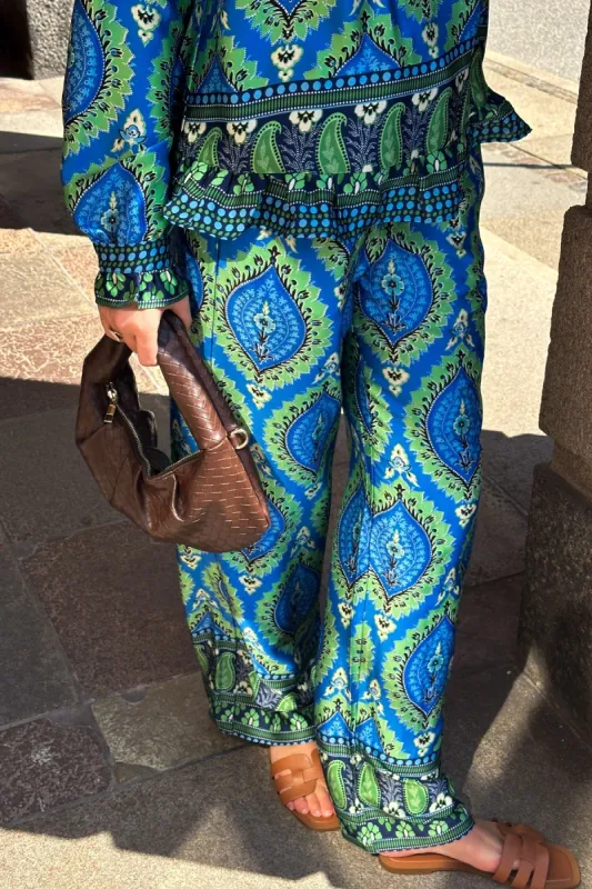 Sally Pants Trisha Blue Print sold by Noella Fashion