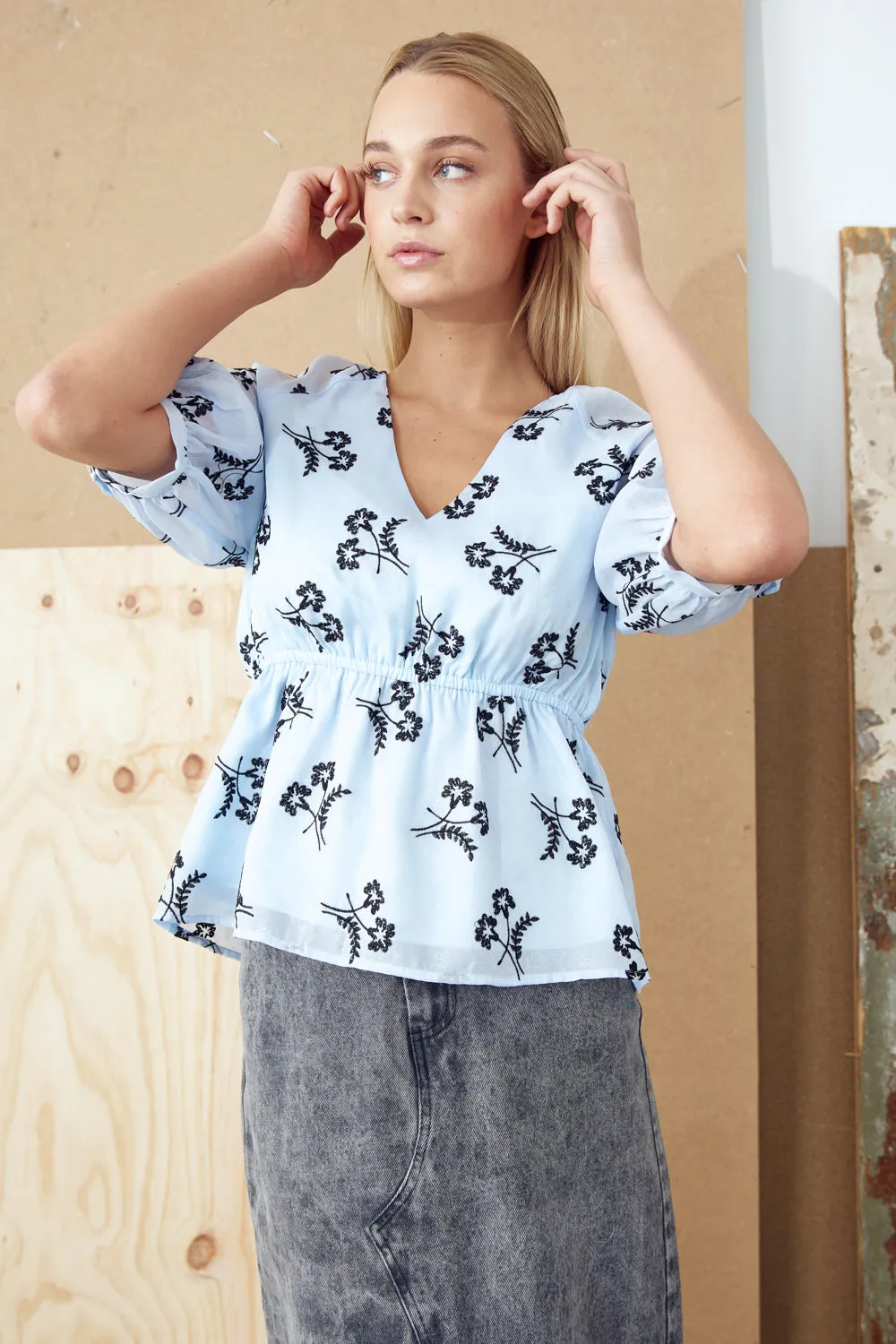 Jin Blouse Light Blue sold by Noella Fashion product image thumbnail 2