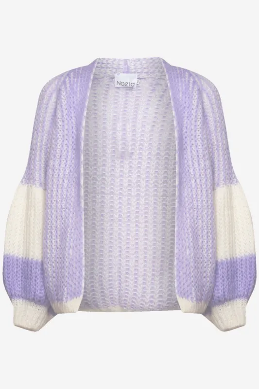 Liana Knit Cardigan Lavender/White sold by Noella Fashion