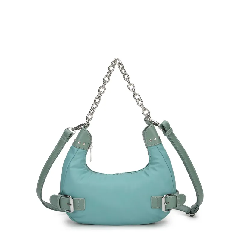 Sally Small Chain Recycled Nylon Powder Blue sold by Nunoo Bags