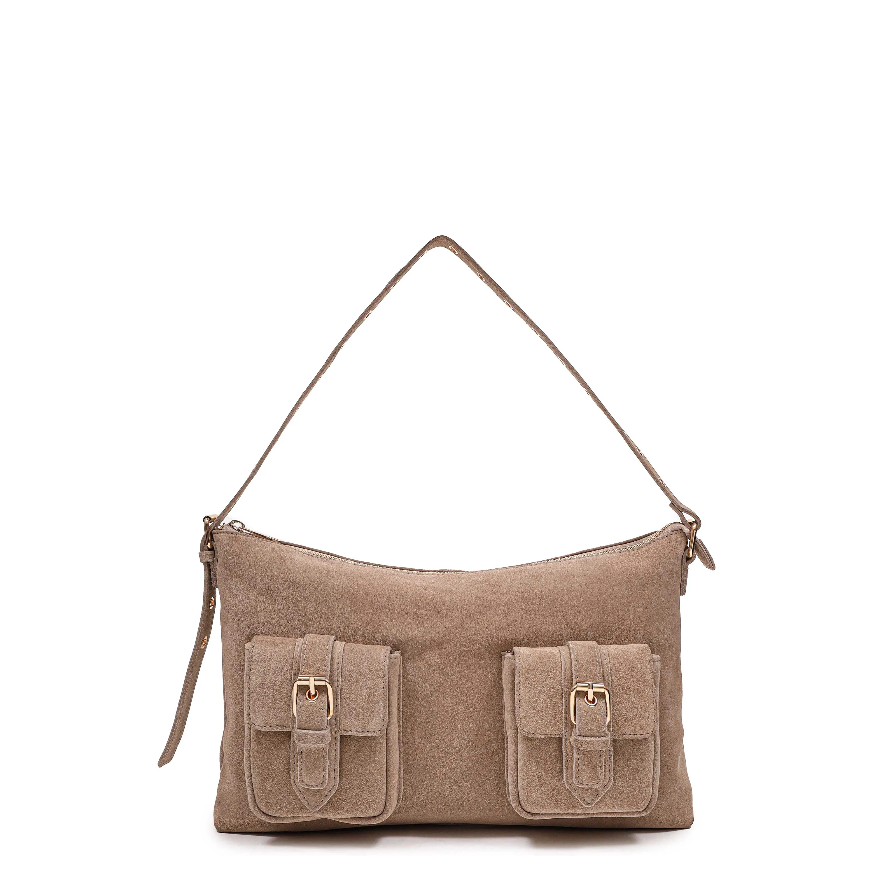 Rachel Suede Beige w. Gold sold by Nunoo Bags