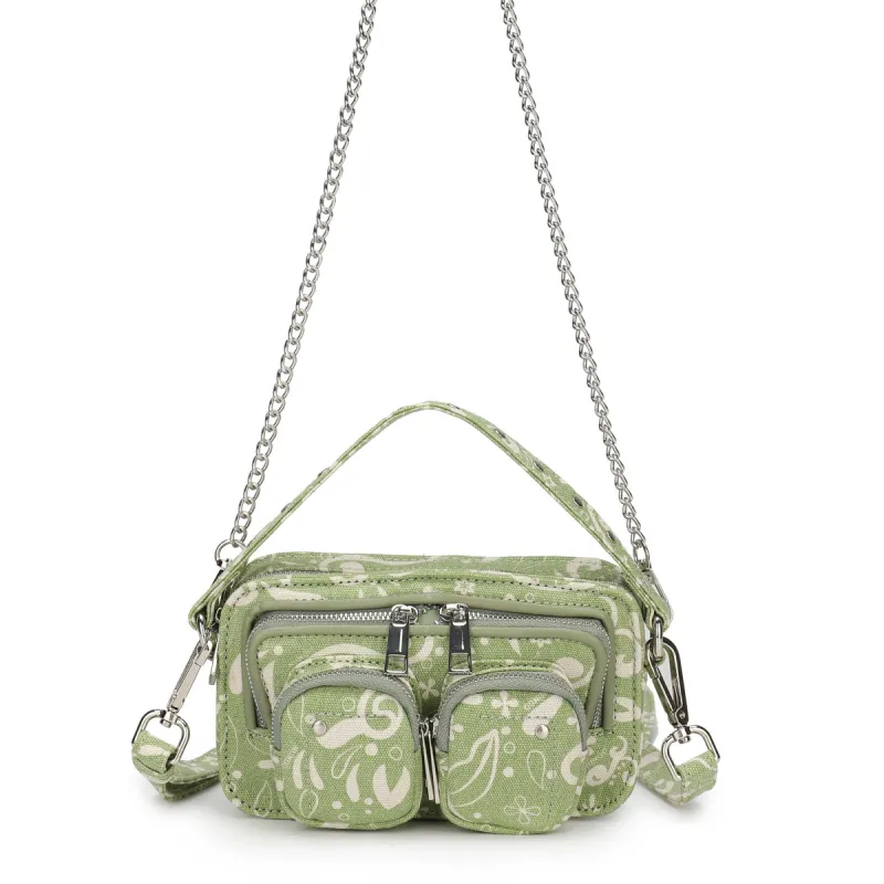 Helena Organic Canvas Green w. Print sold by Nunoo Bags