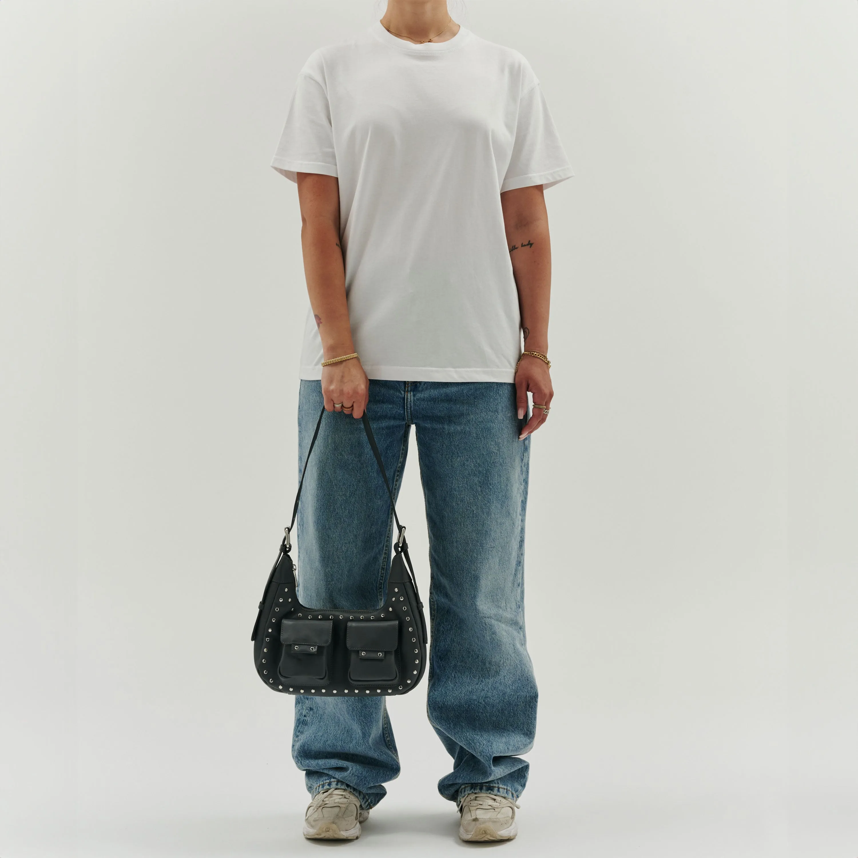 Sally Small Rivet Pure Dark Grey w. Silver sold by Nunoo Bags product image thumbnail 2