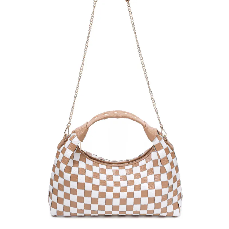 Dandy Large Braided New Zealand Almond/White w. Gold sold by Nunoo Bags