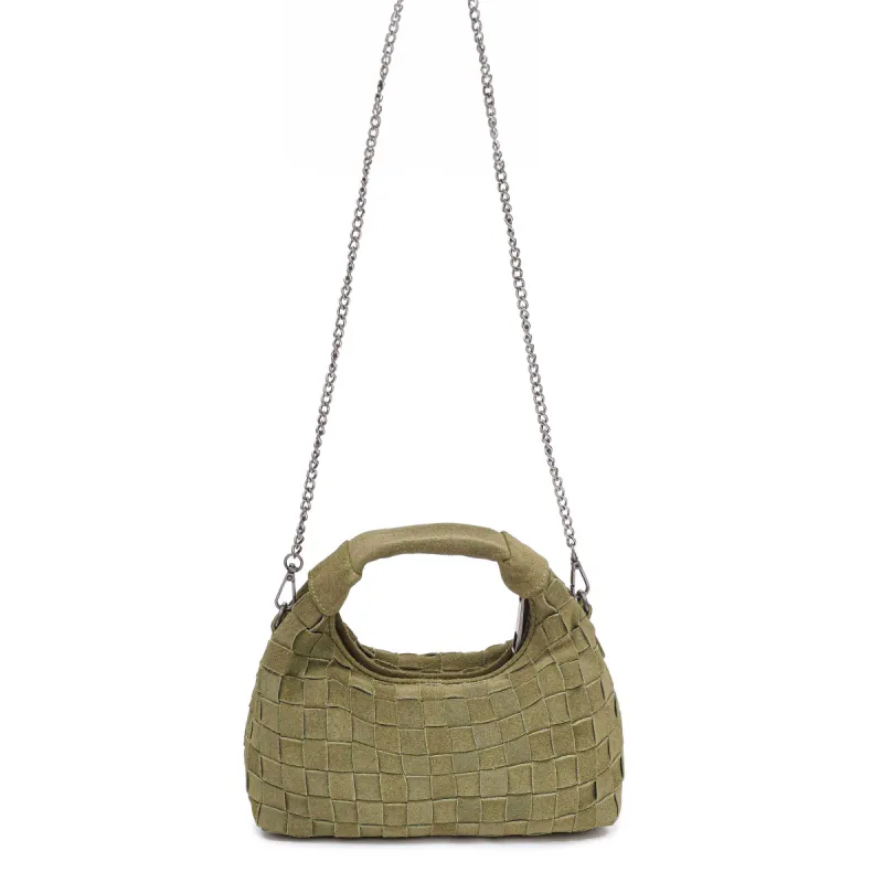 Mini Dandy Braided Suede Matcha w. Antique Silver sold by Nunoo Bags