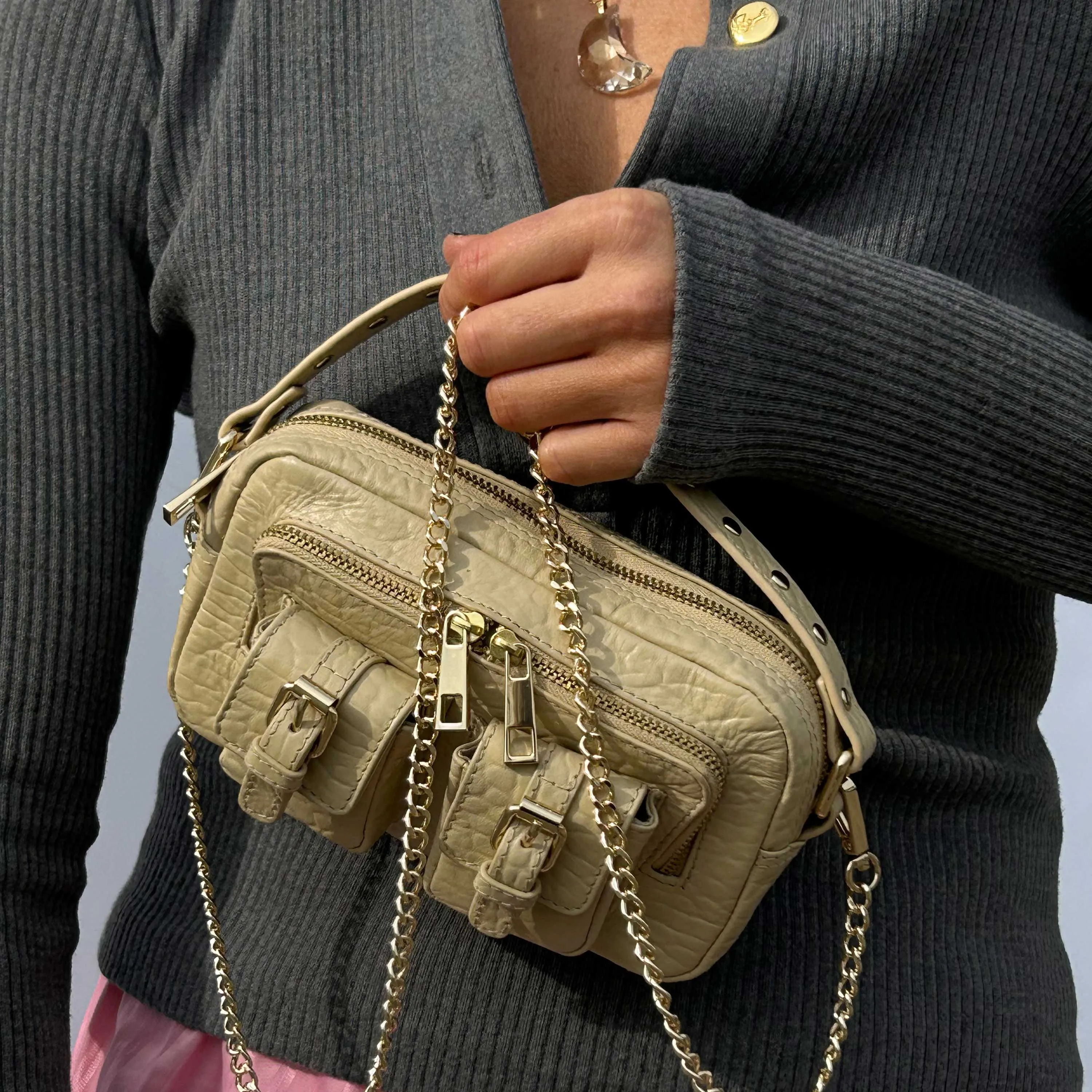 Helena Buckle New Zealand Sand w. Gold sold by Nunoo Bags product image thumbnail 2