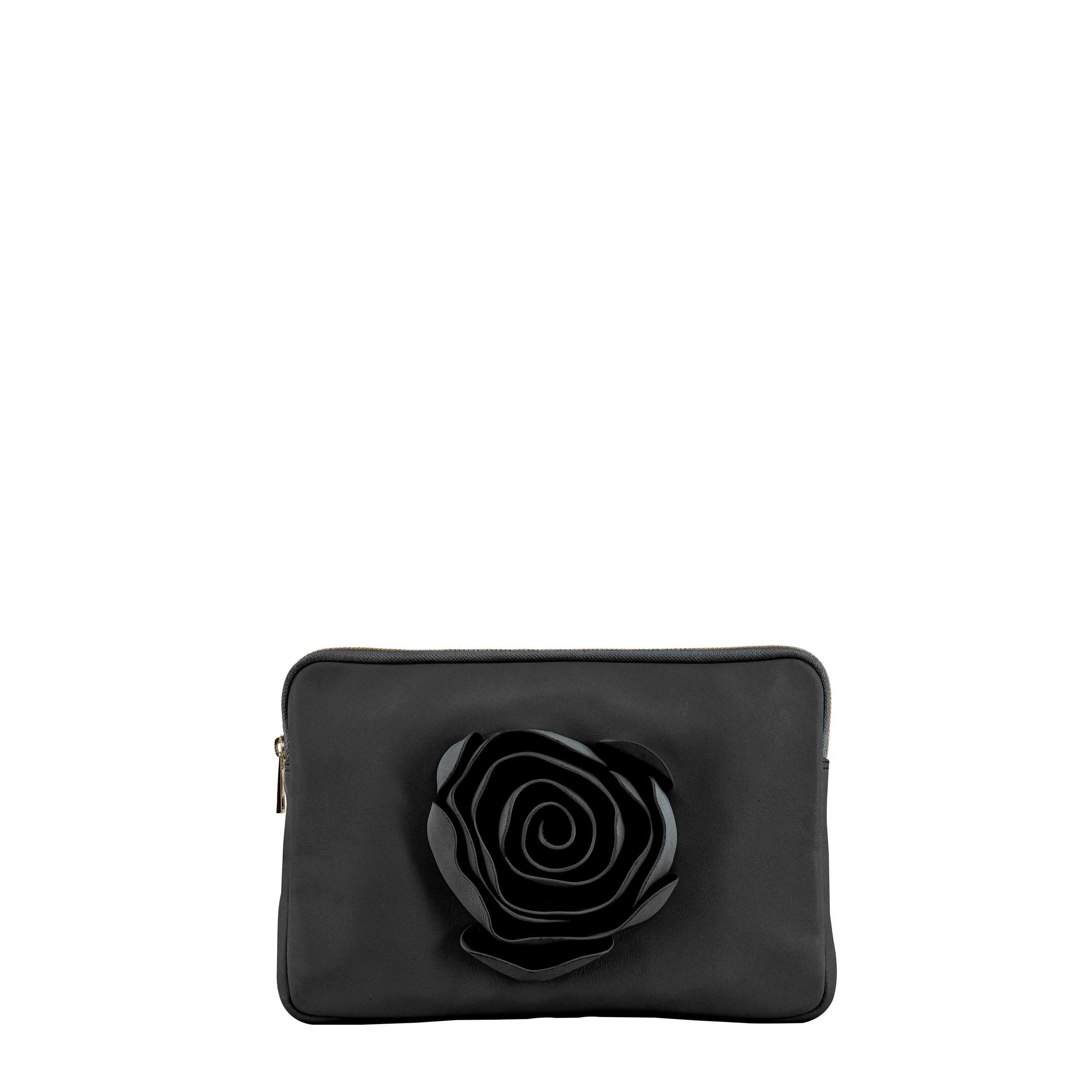 Clutch Rose Cozy Black w. Gold sold by Nunoo Bags