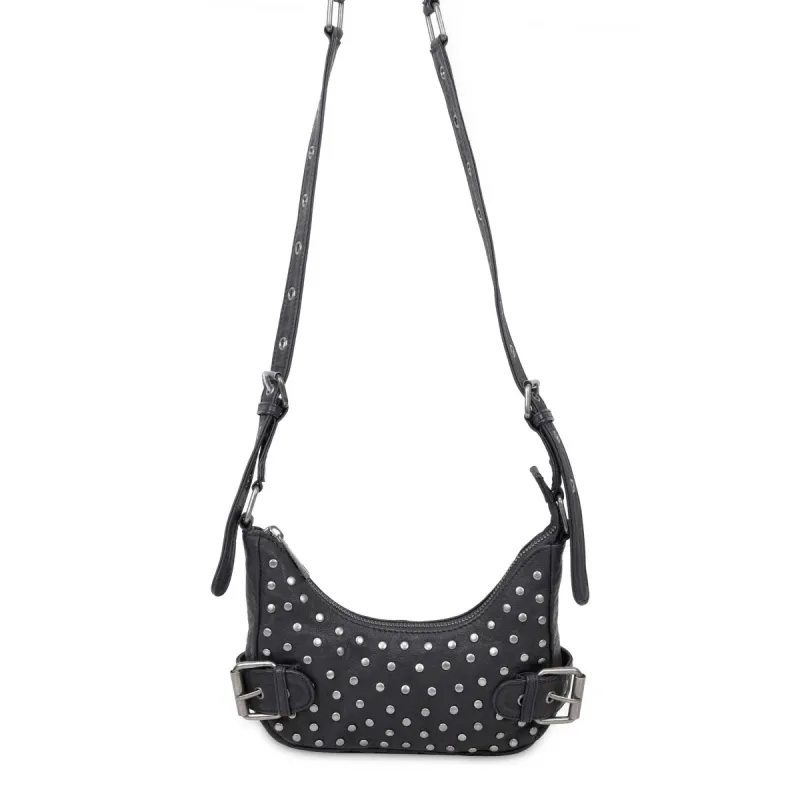 Palma Rivet Washed Black w. Antique Silver sold by Nunoo Bags