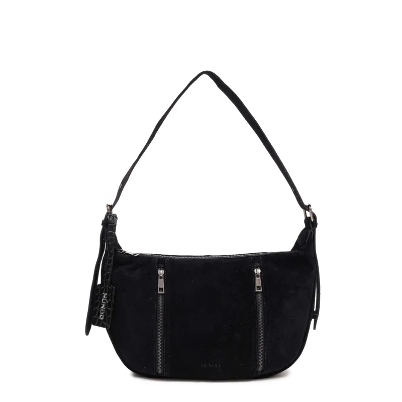 Small Stella Zipper Suede Black sold by Nunoo Bags