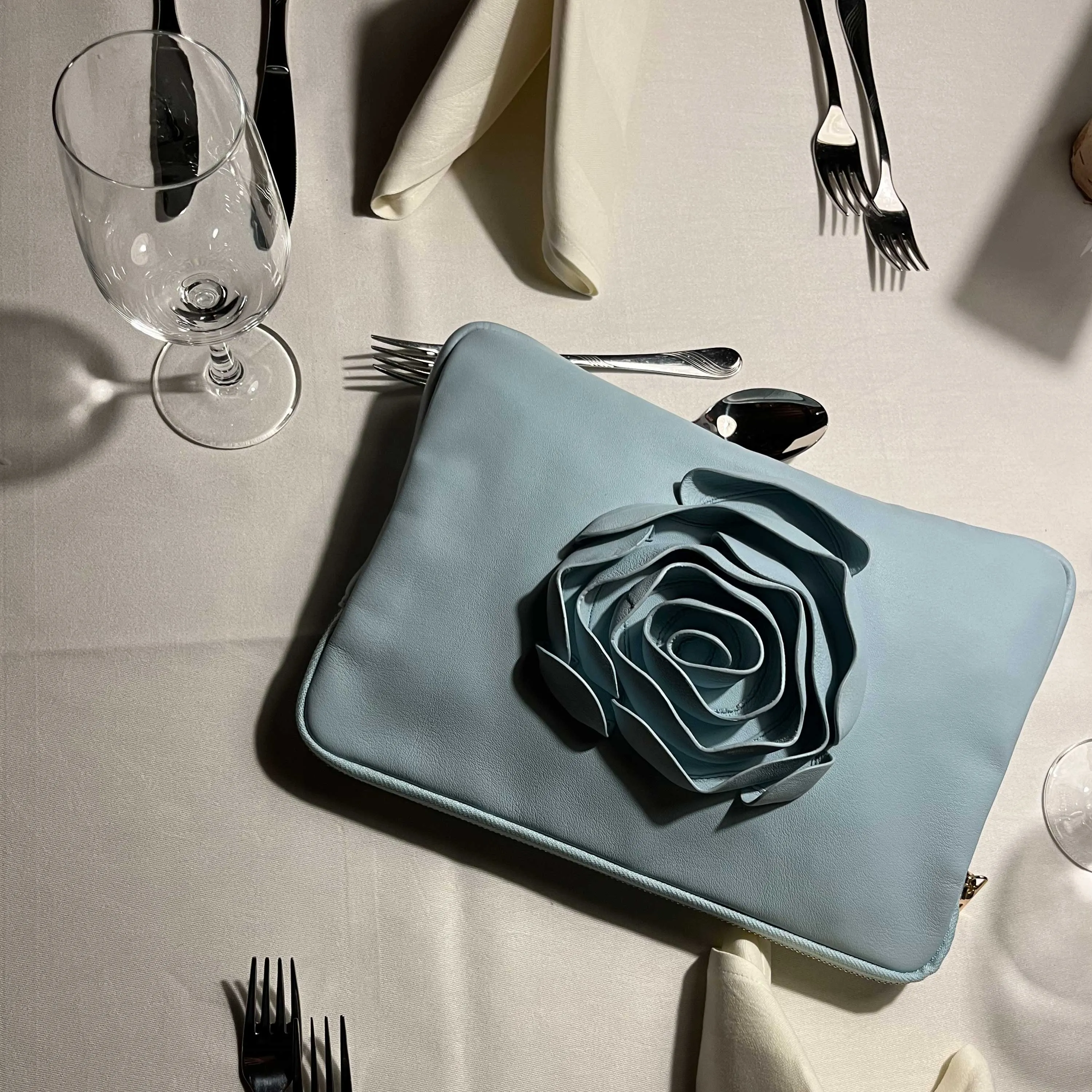 Clutch Rose Cozy light blue w. gold sold by Nunoo Bags product image thumbnail 2