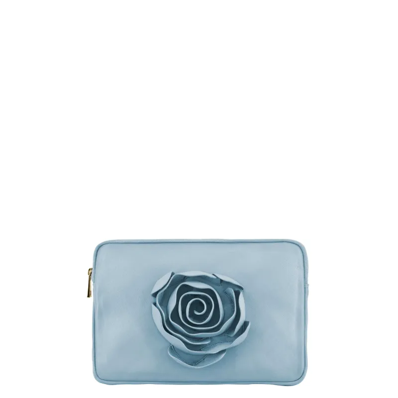 Clutch Rose Cozy light blue w. gold sold by Nunoo Bags