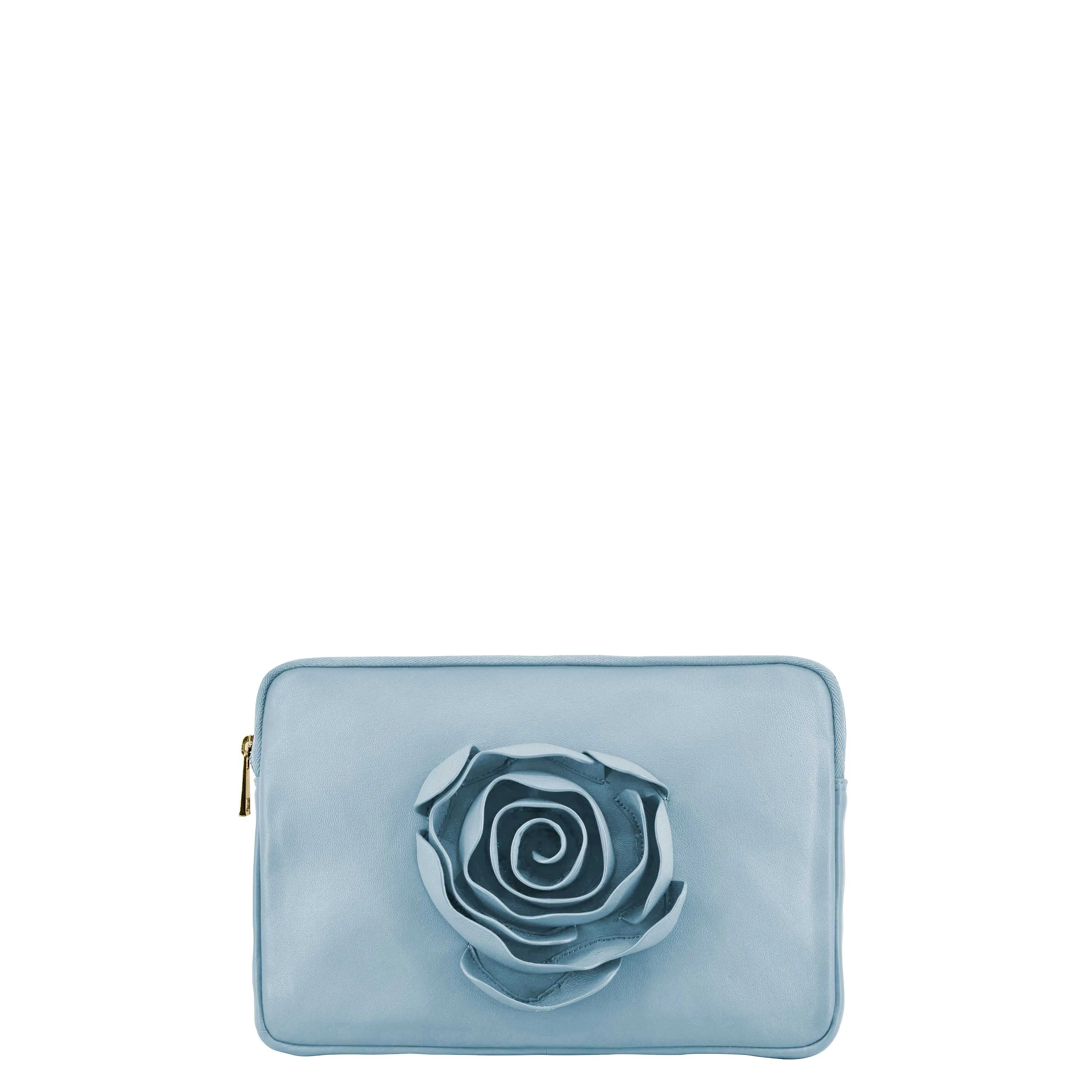 Clutch Rose Cozy light blue w. gold sold by Nunoo Bags