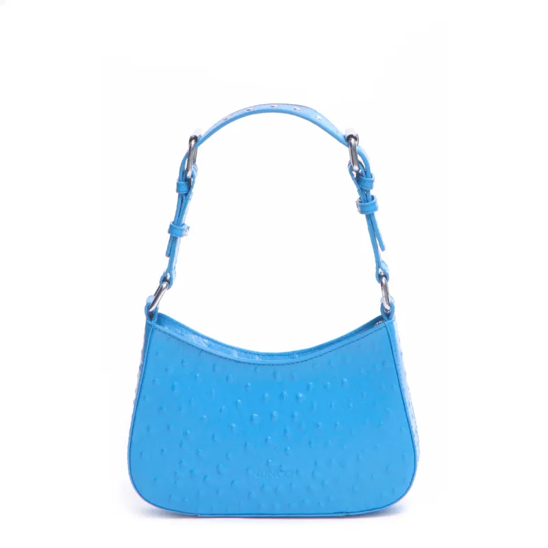 Juno Ostrich Blue sold by Nunoo Bags