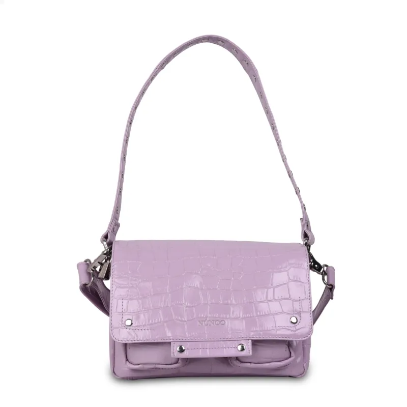 Honey croco lilac sold by Nunoo Bags