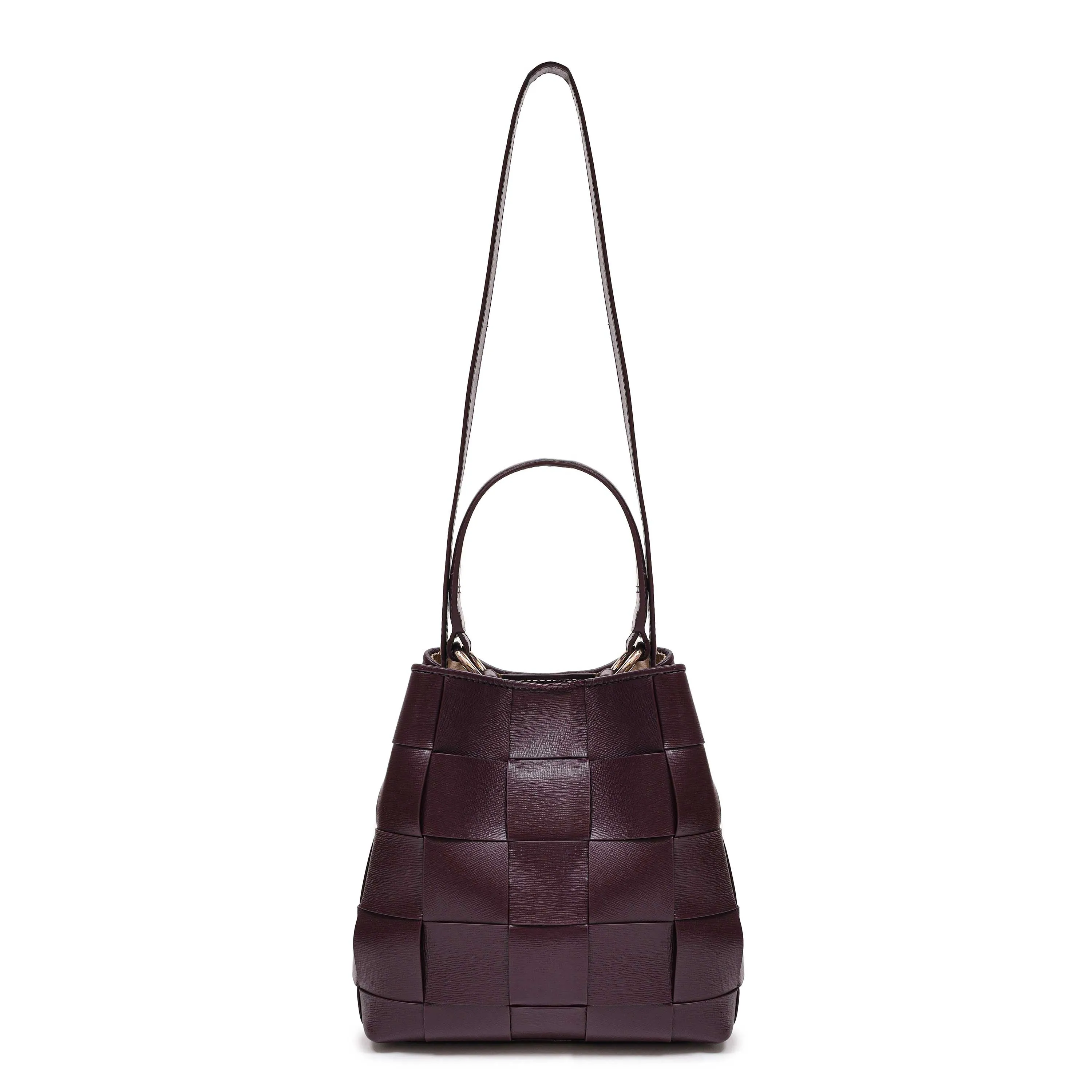 Small Chiara Braided Florence Bordeaux w. Gold sold by Nunoo Bags