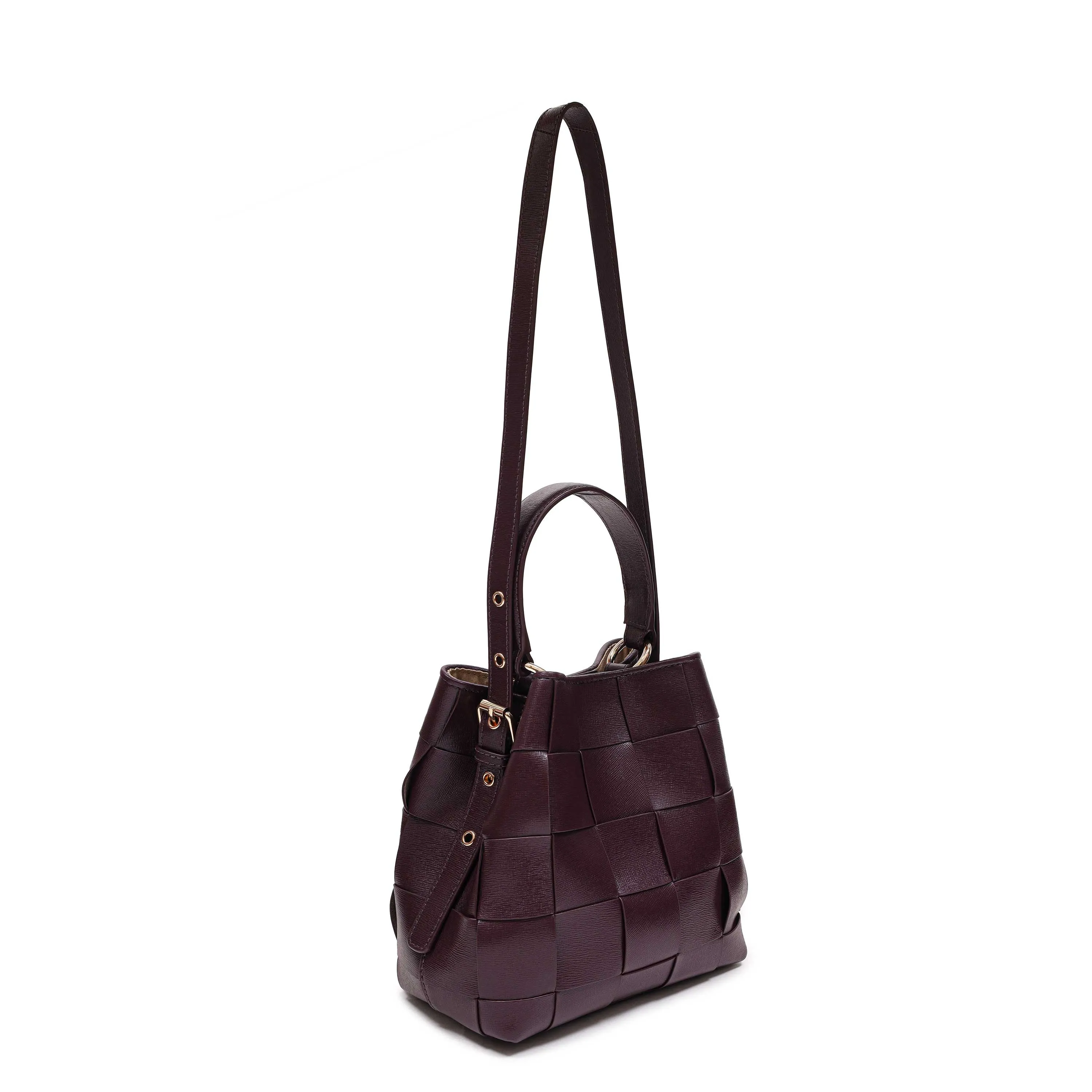 Small Chiara Braided Florence Bordeaux w. Gold sold by Nunoo Bags product image thumbnail 2