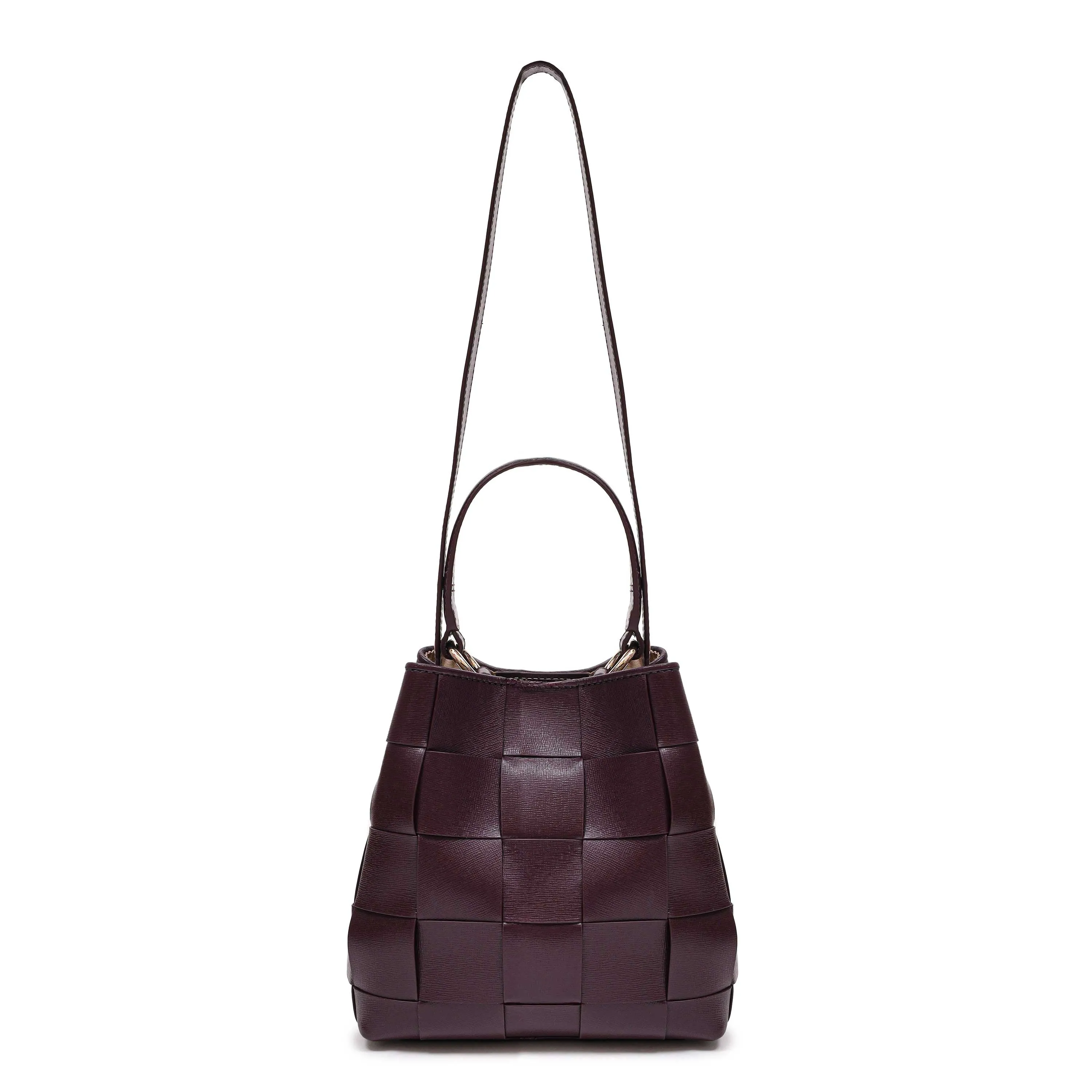 Small Chiara Braided Florence Bordeaux w. Gold sold by Nunoo Bags product image thumbnail 4