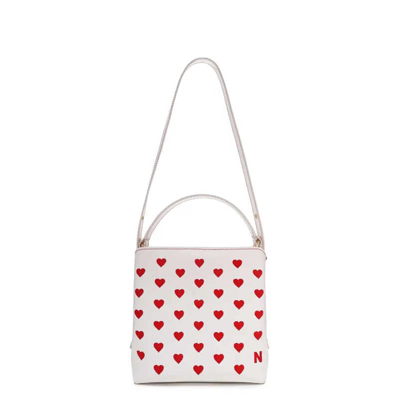 Small Chiara Heart Florence White w. Gold sold by Nunoo Bags
